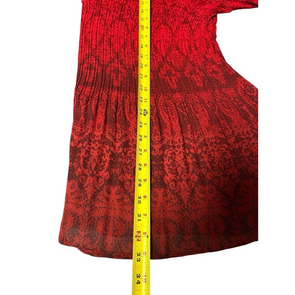 Catherines Womens Tunic 3x Plus Red/blk 3/4 Flare Sleeve Whimsigoth Vampire - Picture 6 of 9